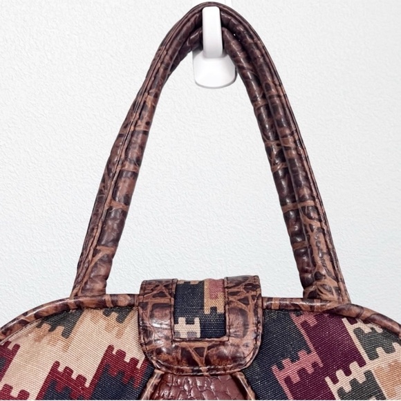 Vintage Southwestern Western Tribal Boho Cowgirl Ranch Rodeo Leather Handbag - Picture 5 of 9